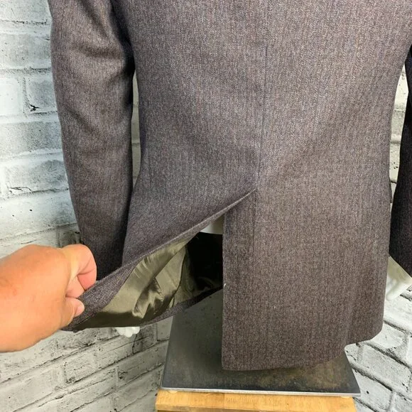 Vintage Union Made Wool Two Button Single Vent Lined Blazer Sport Coat - Picture 6 of 15